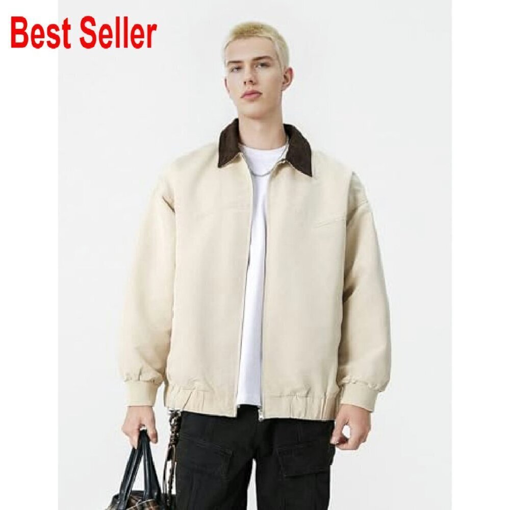 Lightweight Barn Jacket Vintage Corduroy Collar Oversized Y2K Street Style - Picture 3 of 5